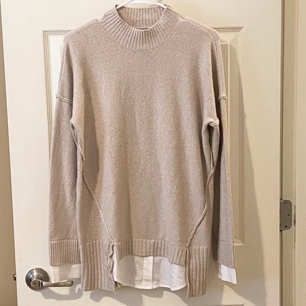 Marled By Reunited Oatmeal Pullover Sweater NWT